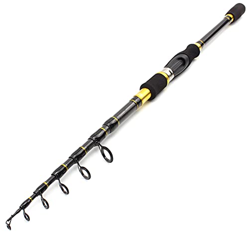 Angelrute,Teleskop Angelrute Carbon M Power Lure 7 g -28 g 1,8 m - 2,7 m tragbare Teleskop-Angelrute Spinning Fish Hand Fishing Tackle Sea Rod(Size:1.8 m) von QIULKU
