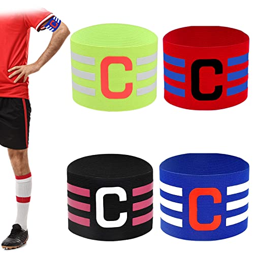 KapitäNsbinde C 4 StüCk Kinder Fussball SpielfüHrerbinde KapitäN Armband Fussball Captain Band Kinder Armbinde Des KapitäNs Football KapitäN Binde Verstellbare Kapitän Fußball FüR Teenagers Und Adulte von QJFHURB