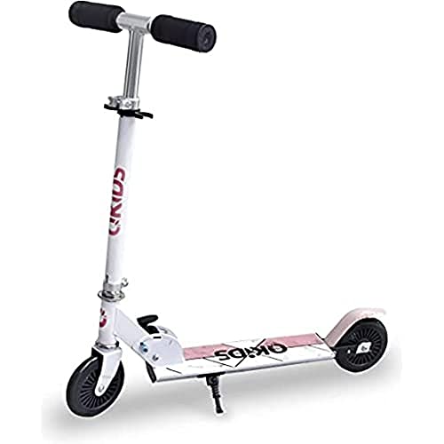 Qkids FLO Zweirad-Tretroller, für Jungen, Mädchen, zusammenklappbar, bis 50 kg, Alter: 3+, Scooter 5900495895219 Weiß 50x87 cm von QKids