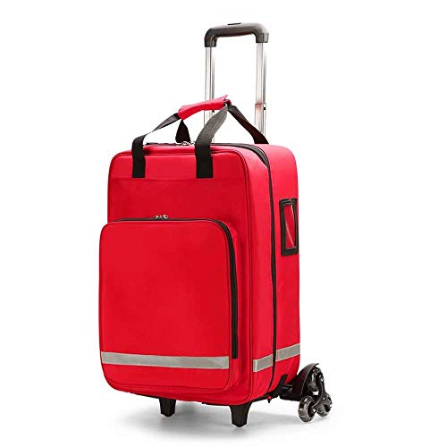 QLIGHA Leerer Erste-Hilfe-Koffer mit Trolley Mehrlagiger Doppelschulter-Erste-Hilfe-Rucksack, Notfalltasche Outdoor Oxford Tuch Abnehmbare Handtasche von QLIGHA