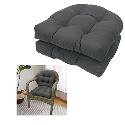 QLXYYFC 4er-Set, festes Sitzkissen für den Außenbereich, 48 x 48 cm, weicher Baumwollbezug, dekoratives Stuhlkissen, Sitzerhöhung (Color : Grey, Size : 48x48cm) von QLXYYFC