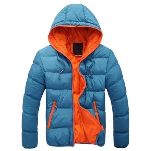 QLXYYFC Herren Winterjacke Leicht Steppjacke Übergangsjacke Hooded für Männer Gefüttert Packbar Lightweight Jacket (Color : Orange, Size : 3XL) von QLXYYFC