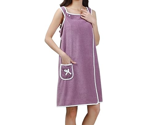 QLXYYFC Wearable Bath Towels for Women Handtuch Kleid Damen Saunakleid Damen Badehandtuch Damen Ultraweiches Tragbares Badetücher Damen mit Tasche 80 * 135cm (Color : Pink1, Size : 80X135cm) von QLXYYFC