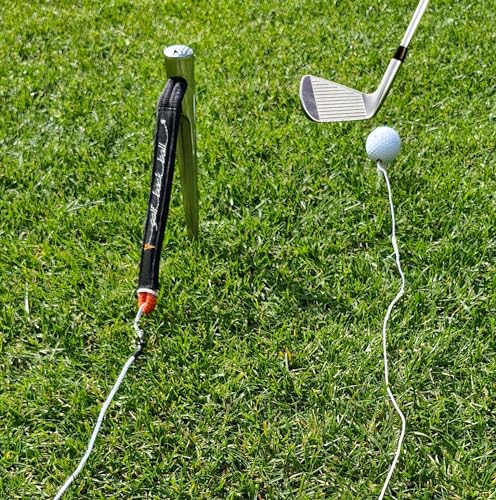 QMBasic Golf-Back-Ball Schwung Trainer | zu Hause Garten Driving-Range Golf Trainingshilfe Back Ball Swingtrainer komplett mit Golfball Ersatzball von QMBasic