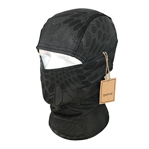 QMFIVE Taktische Sturmhauben Maske, Taktische Airsoft Outdoor - Jagd - Ninja - Hood Tarnung Flexible voll schützende Maske (TYP) von QMFIVE