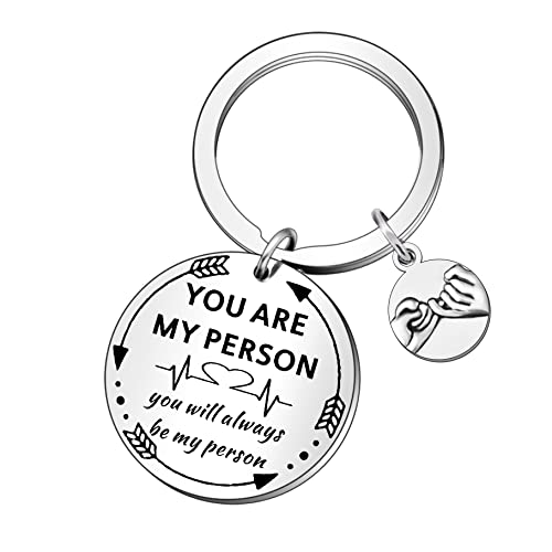 QMVMV Schlüsselanhänger mit Aufschrift "You are My Person", für Damen, Teenager, Mädchen, beste Freunde, Geburtstag, Valentinstag von QMVMV