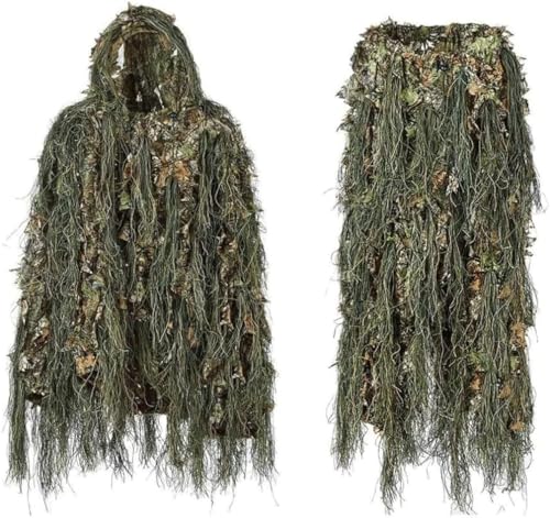 Ghillie Hunting Poncho, 3D Withered Grass Ghillie Suits, Camouflage Clothing Camouflage Poncho Camo Cape Cloak Camo Suit Camouflage Hunting Suit von QMZDXH
