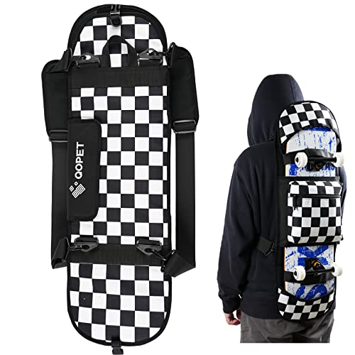 QOPET Skateboard Tasche aus verdicktem 900D Oxford, Cruiser Board Tasche Elektrische Skateboard Tasche Wasserdicht Rucksack für Skateboarding von QOPET