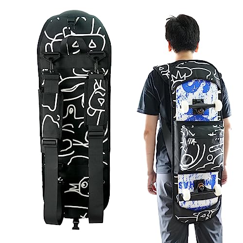QOPET Skateboard Tasche aus verdicktem 900D Oxford, Cruiser Board Tasche Elektrische Skateboard Tasche Wasserdicht Rucksack für Skateboarding von QOPET