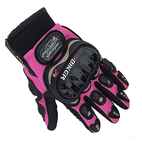 QSCTYG Motorradhandschuhe Männer Frauen Motorradhandschuhe Moto Racing Handschuhe Motorrad Fahrrad Radfahren Handschuh 61 (Color : Pink, Size : M) von QSCTYG