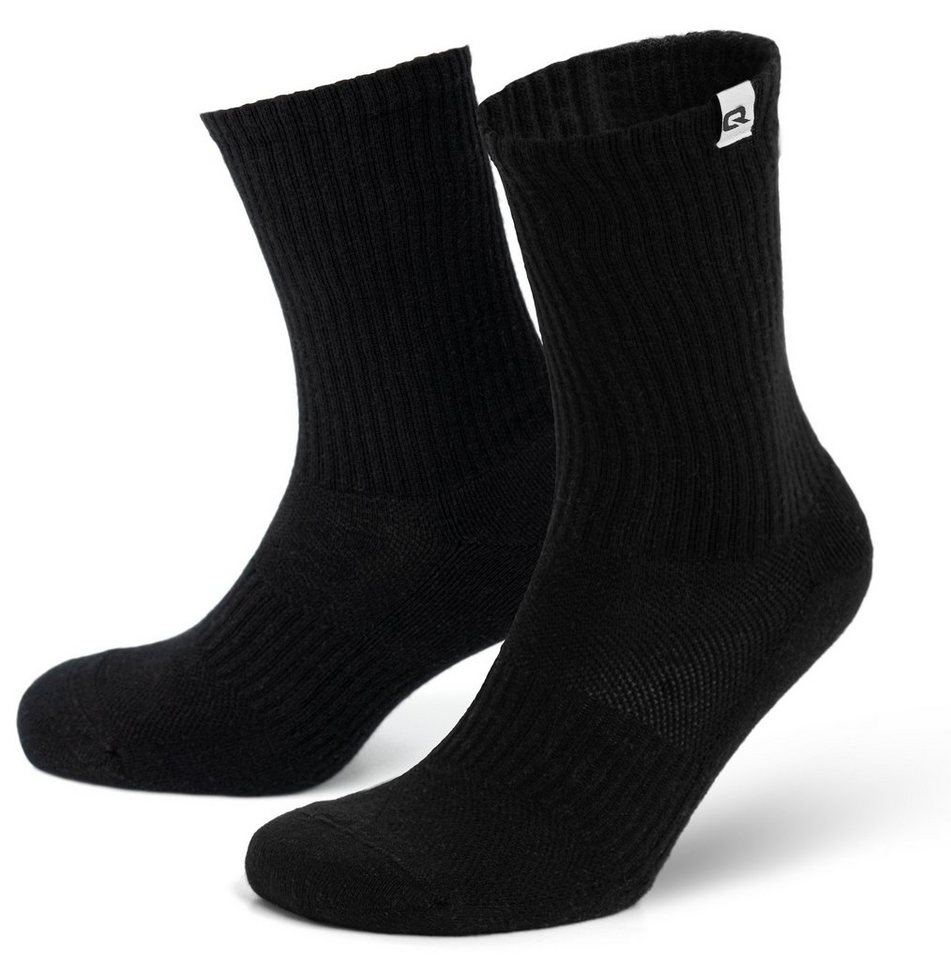 QSOCKS Tennissocken Crew Laufsocken Sportsocken Spezielle Polsterung, für Damen & Herren (Packung, 4 Paar) Qualität Socken von QSOCKS