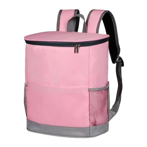 QSTDGVPW Kühlrucksack, Kühlrucksack, Isolierte Einkaufstasche, Tragbare Kühltasche, Thermorucksack für Damen Und Herren, Wandern, Rosa von QSTDGVPW