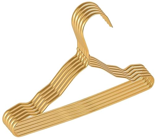 QTANZIQI Langlebiges Kleiderbügel-Set, 5-teiliger, Rutschfester Kleiderständer aus Aluminium in elegantem Gold (29 * 17,5 cm) von QTANZIQI