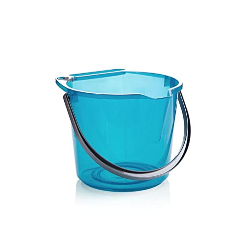 QTANZIQI Mopp-Eimer, Kunststoff-Mopp-Eimer, transparenter Badezimmer-Eimer, tragbarer Wasserbehälter (Farbe: Blau) Silk Pillowcase von QTANZIQI
