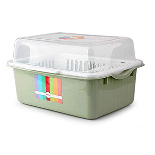 QTANZIQI Organizer-Regal, Küchen-Geschirrständer, Multifunktions-Kunststoff-Ablaufschale, Besteckständer, Küchenstaub-Aufbewahrungsbox, Regal (Farbe: Bianco, Größe: 43 x 33 cm) von QTANZIQI