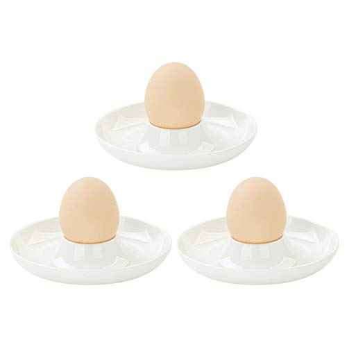 QTANZIQI Porzellan-Eierbecher-Set für Küche und Zuhause – 3er-Set, schalenförmig, glatt und leicht Silk Pillowcase von QTANZIQI