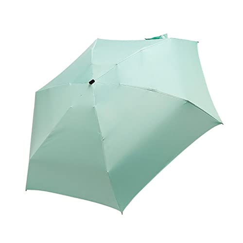 QTANZIQI Regenschirm Regenschirm Flacher Leichter Sonnenschirm 5 Faltbare Sonne Mini Faltbarer Regenschirm Paar kurzer Griff Wind langlebiger widerstandsfähiger Regenschirm Silk Pillowcase von QTANZIQI