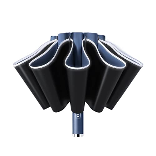 QTANZIQI Regenschirm Vollautomatischer Regenschirm mit Taschenlampe, reflektierender Streifen, große Regenschirme für Regen, Sonne, Wärmeisolierung, Sonnenschirm Silk Pillowcase von QTANZIQI