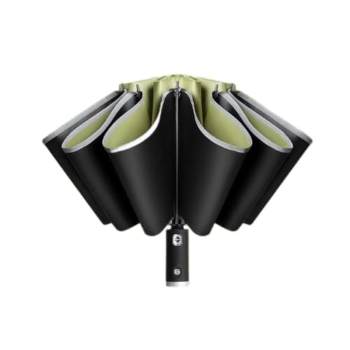QTANZIQI Reise-Regenschirm, automatisches Öffnen und Schließen, lichtemittierender LED-Reverse-Regenschirm, zehn Knochen, dreifach Faltbarer automatischer Business-Regenschirm, hält Schneesturm Stand von QTANZIQI