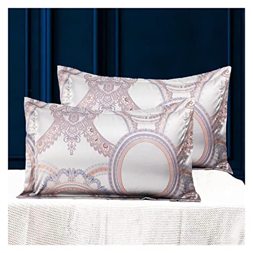 QTANZIQI Silk Pillowcase Luxury Jacquard Envelope Pillowcase 48x74cm Adult Pillowcase Pillowcase Decorative Satin Pillowcase Pillow Cases (Color : F 17, Size : 48x74cm 2PCS) von QTANZIQI