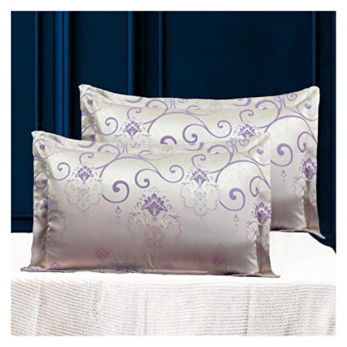 QTANZIQI Silk Pillowcase Luxury Jacquard Envelope Pillowcase 48x74cm Adult Pillowcase Pillowcase Decorative Satin Pillowcase Pillow Cases (Color : F 26, Size : 48x74cm 1PCS) von QTANZIQI