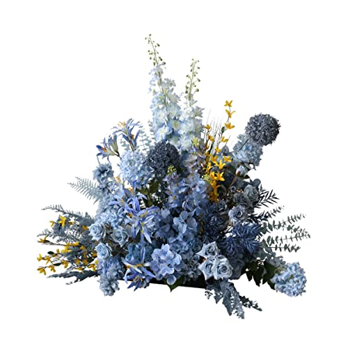 QTYQWC Blaue künstliche Blumen Rosen gemischte Simulation Seidenblume Hochzeitsblum Arrangement für Tisch Mittelstücke Zeremonie Home Party Dekoration von QTYQWC