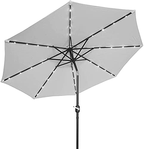 QTYQWC Garten Parasole Sonne Parasol Parasole 2,5m Kurbel Sonnenlichtmarkt Patio Outdoor Regenschirme Selbstladung LED Garten Regenschirm Außenparasolen Parasole von QTYQWC