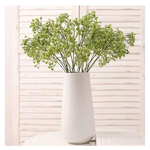 QTYQWC Künstliche Gypsophilablüten mit Vase weiche Plastik Seidenblume DIY Blumen Arrangement für Heimküchentisch Mittelstücke Dekor von QTYQWC