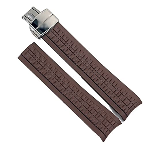 QTYQWC Weiches Gummi-Uhrenarmband Aquanaut, passend für Patek Philippe Silikon 5164A 5167A 5168A, 21 mm, Uhrenarmband mit Faltschließe von QTYQWC