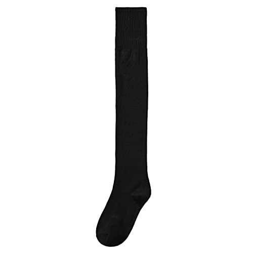 QTZTZ Overknee-Socken Strümpfe Frauen Reine Baumwolle Herbst- Und Winterstrümpfe Dicker Frottee Warme Strümpfe Frauen Einfarbige Socken,Schwarz von QTZTZ