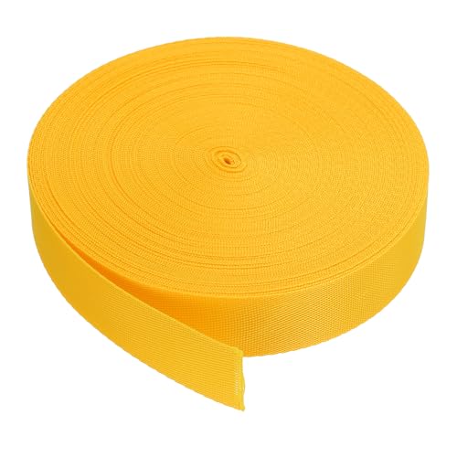QUARKZMAN Nylon-Gurtband flach 1 Zoll 10 Yards Goldfarben für DIY-Reparatur, Rucksack, Gepäckträger, Handwerk von QUARKZMAN