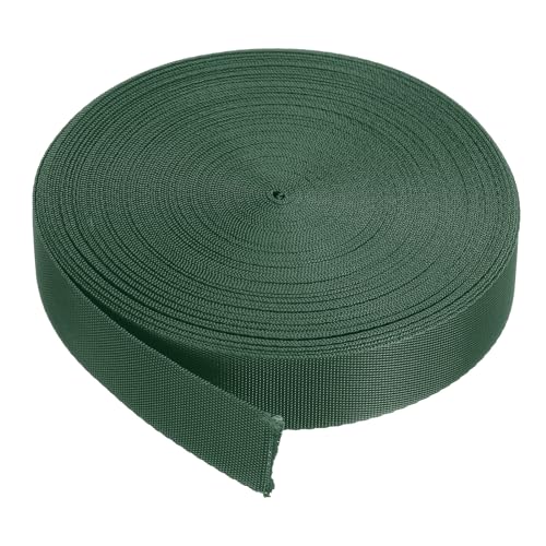 QUARKZMAN Nylon-Gurtband flach 1 Zoll 10 Yards Grasgrün für DIY-Reparatur, Rucksack, Gepäckträger, Handwerk von QUARKZMAN