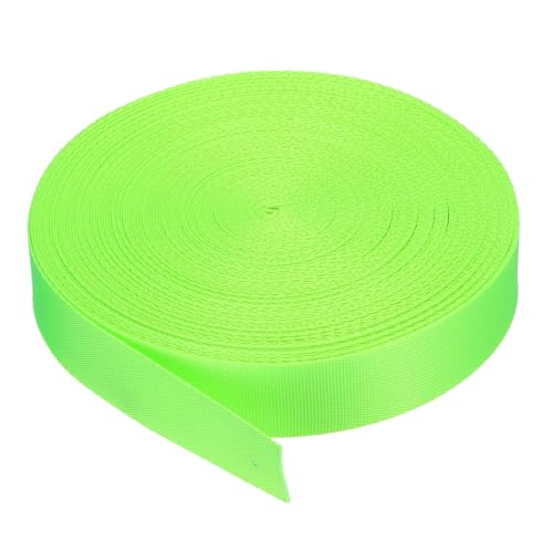 QUARKZMAN Nylon-Gurtband flach 1 Zoll 10 Yards Leuchtend grün für DIY-Reparatur, Rucksack, Gepäckträger, Handwerk von QUARKZMAN