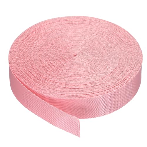 QUARKZMAN Nylon-Gurtband flach 1 Zoll 10 Yards Pink für DIY-Reparatur, Rucksack, Gepäckträger, Handwerk von QUARKZMAN