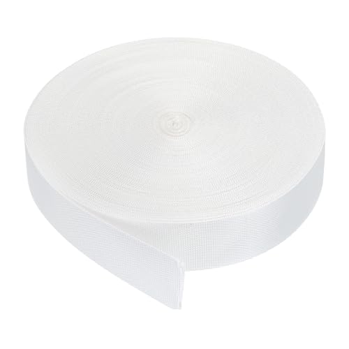QUARKZMAN Nylon-Gurtband flach 1 Zoll 10 Yards Weiß für DIY-Reparatur, Rucksack, Gepäckträger, Handwerk von QUARKZMAN