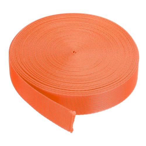 QUARKZMAN Nylon-Gurtband flach 1 Zoll 10 Yards leuchtendes Orange für DIY-Reparatur, Rucksack, Gepäckträger, Handwerk von QUARKZMAN