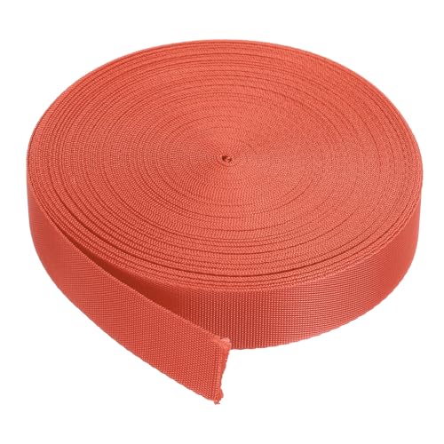 QUARKZMAN Nylon-Gurtband flach 1 Zoll 20 Yards Orange für DIY-Reparatur, Rucksack, Gepäckträger, Handwerk von QUARKZMAN