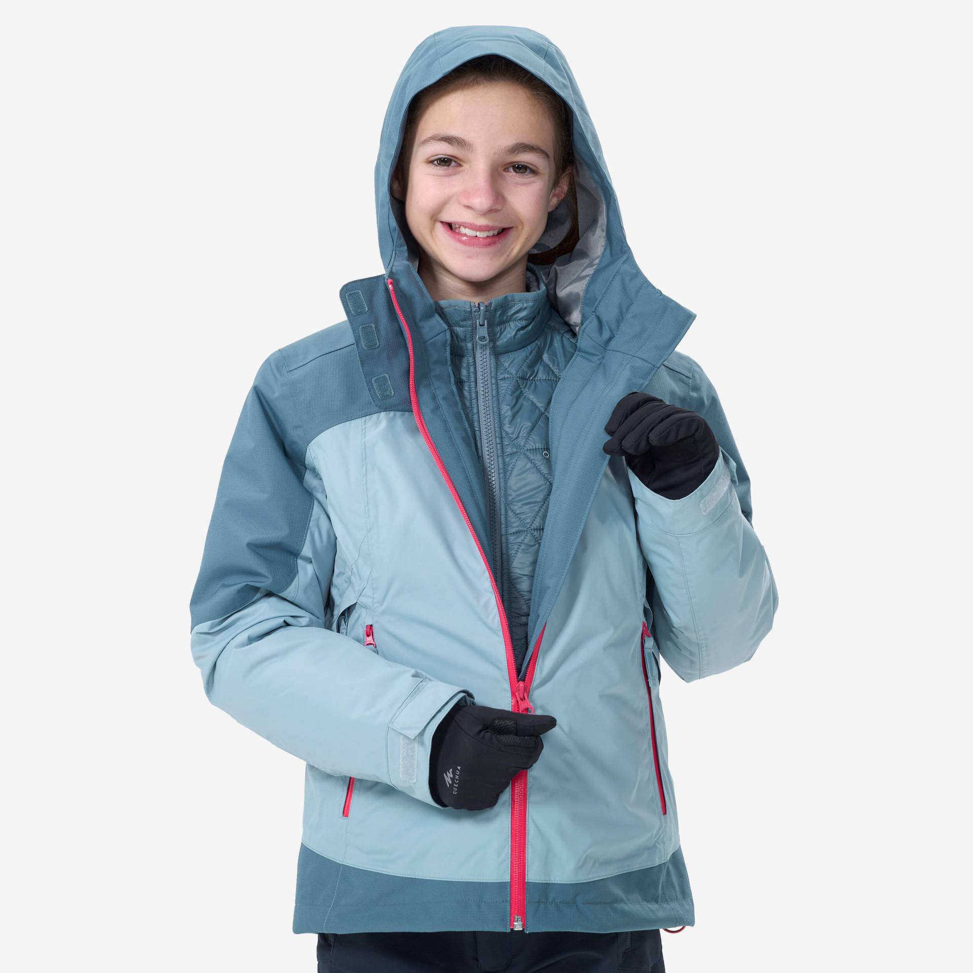 3-in-1-Jacke Kinder Gr. 122–170 warm bis -10°C wasserdicht Winterwandern - SH500 von QUECHUA