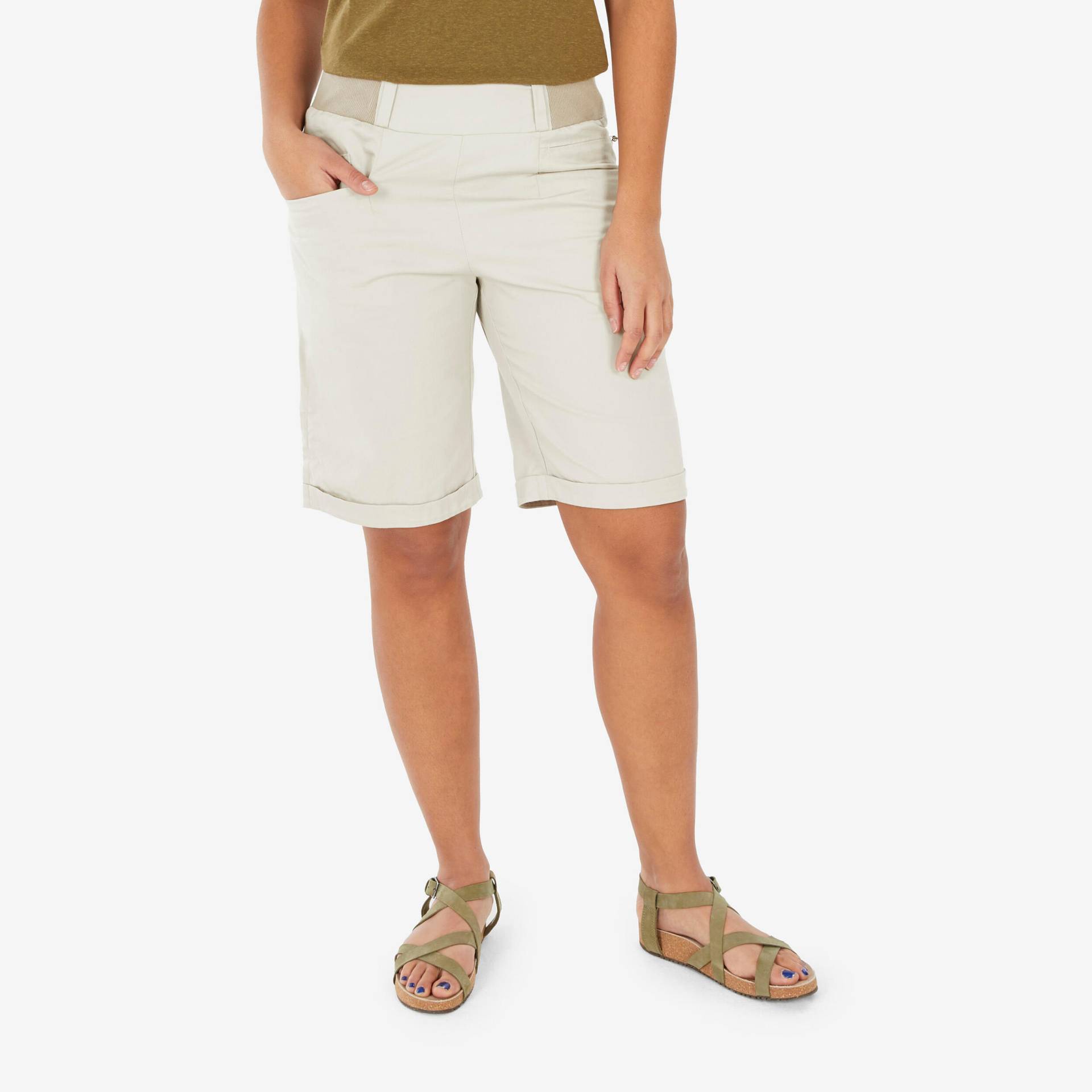 Bermudashorts Damen - NH500 beige von QUECHUA