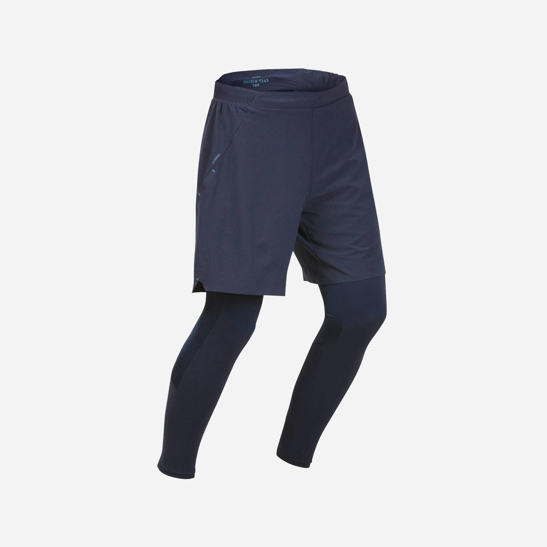 Leggings mit Shorts Speed Hiking FH900 ultraleicht Herren blau von QUECHUA