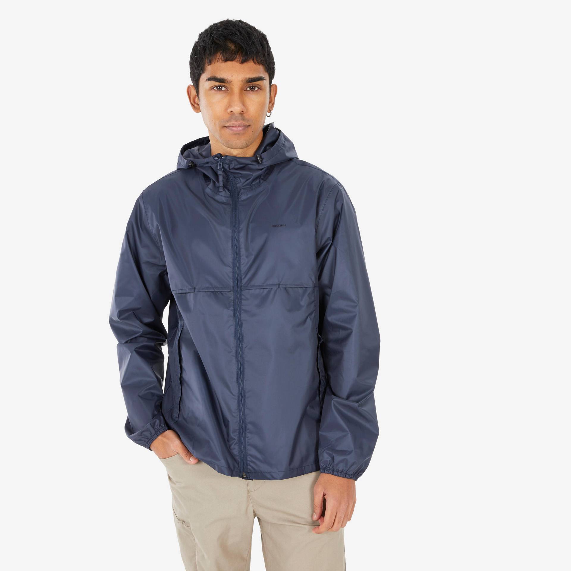 Regenjacke Herren - Raincut Fullzip blau von QUECHUA