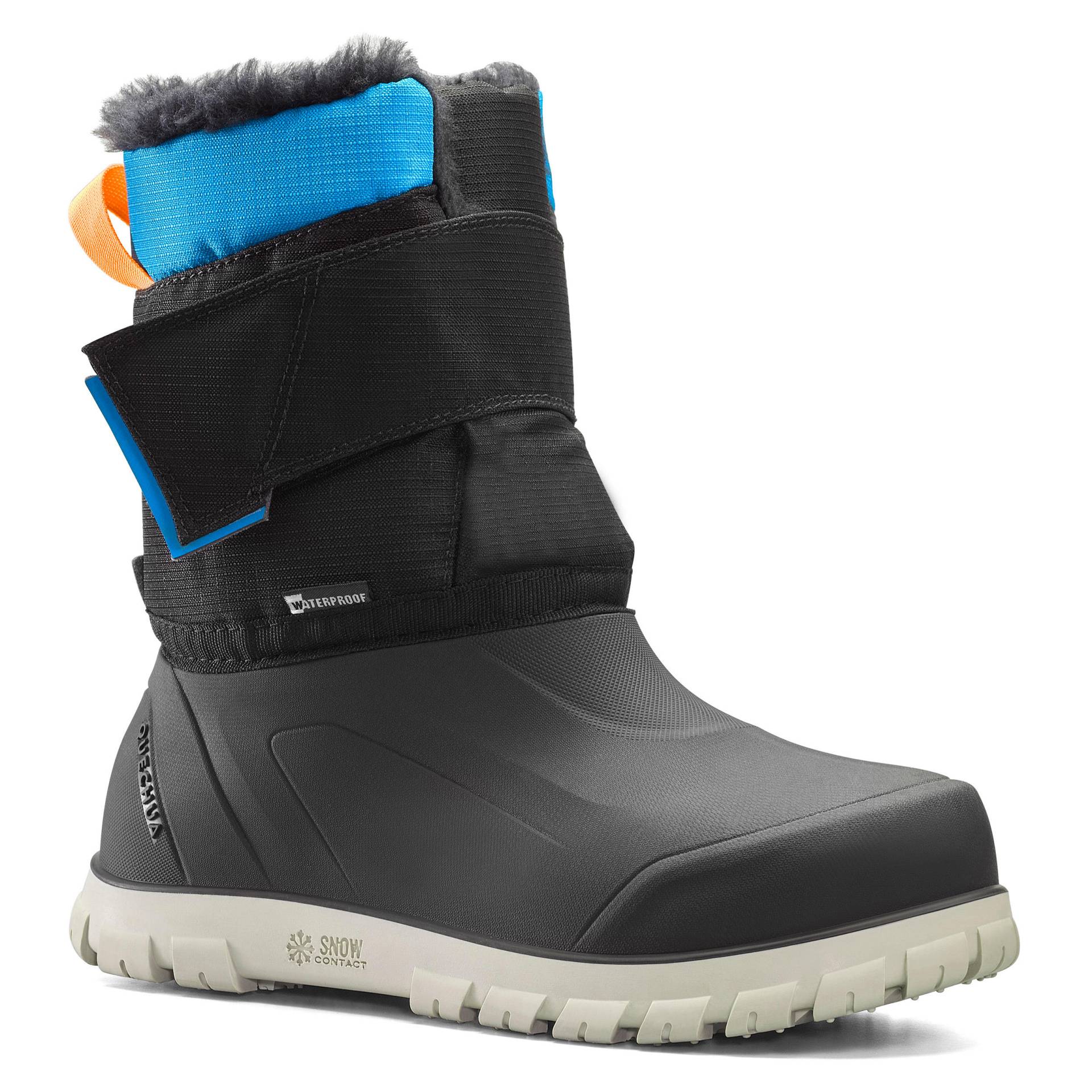 Schneestiefel Winterwandern SH500 X-Warm wasserdicht Kinder Gr. 24–38 schwarz von QUECHUA