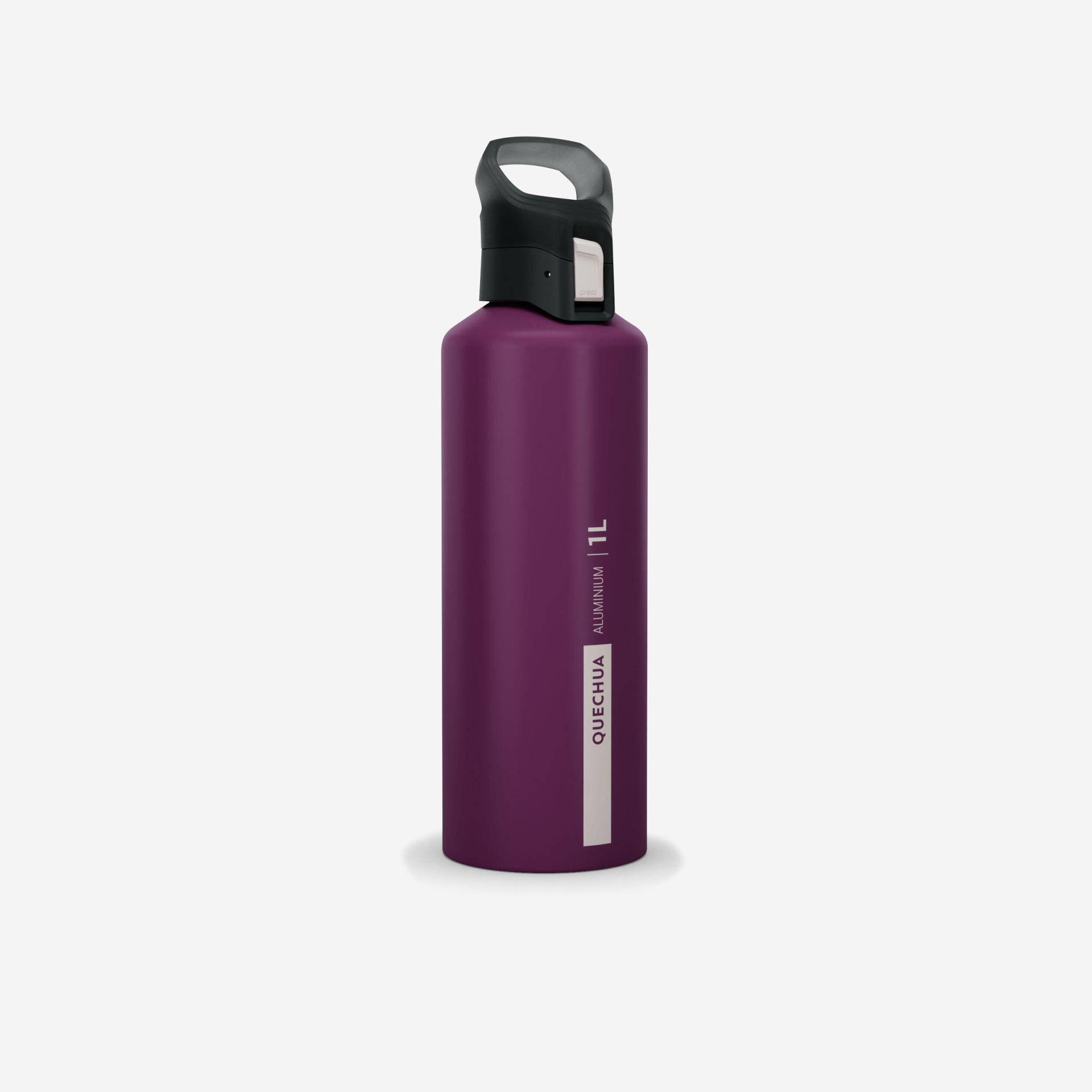 Trinkflasche Tritan 1 L mit Schnellverschluss Wandern - violett von QUECHUA