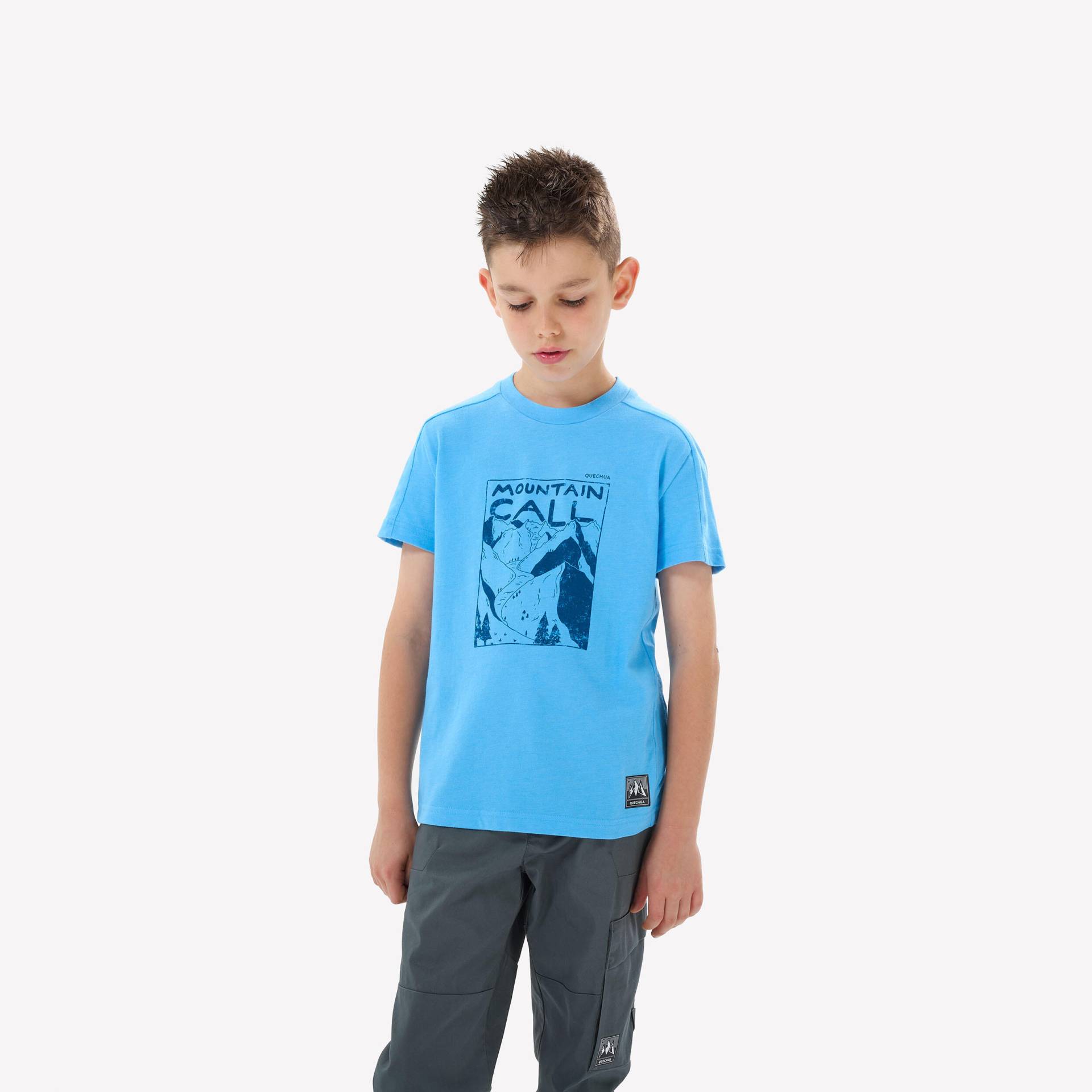 Wander-T-Shirt Kinder Grösse 122–170 - MH100 blau von QUECHUA
