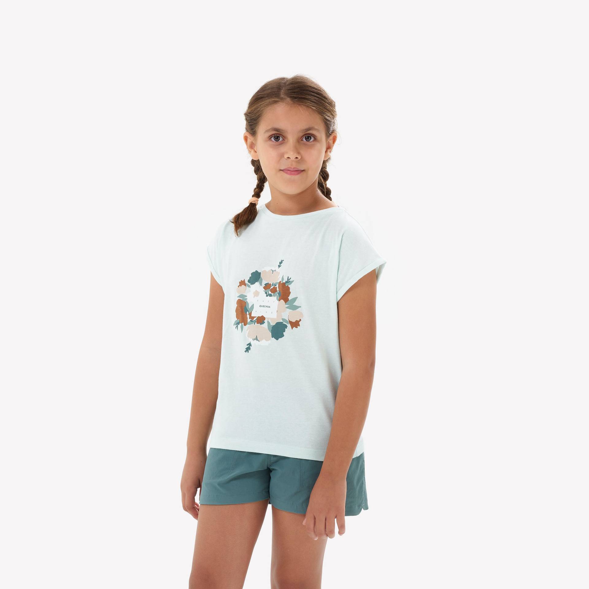 Wander-T-Shirt Mädchen Grösse 122–170 - MH100 türkis von QUECHUA
