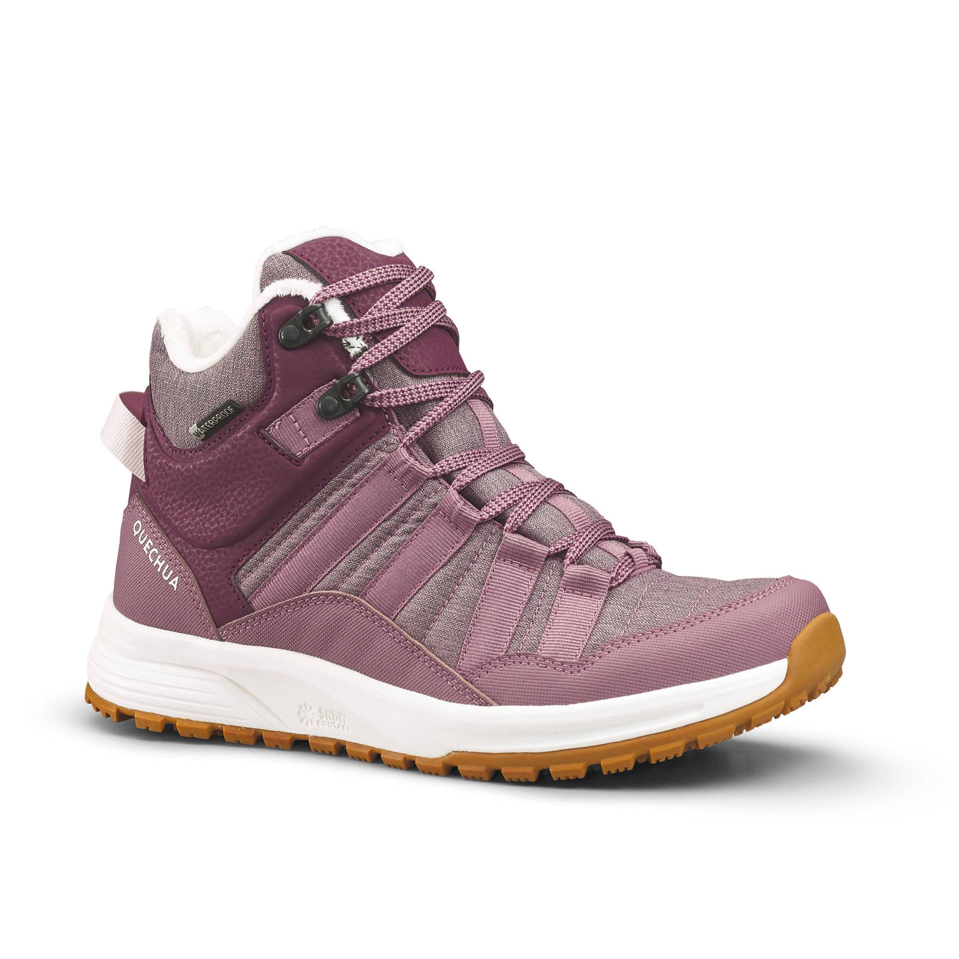 Wanderschuhe Damen halbhoch warm wasserdicht - NH500 rosa von QUECHUA