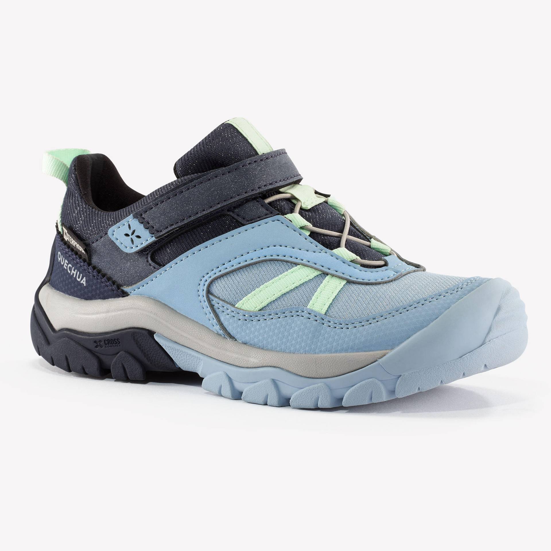 Wanderschuhe Kinder Gr. 28–34 wasserdicht - Crossrock hellblau von QUECHUA