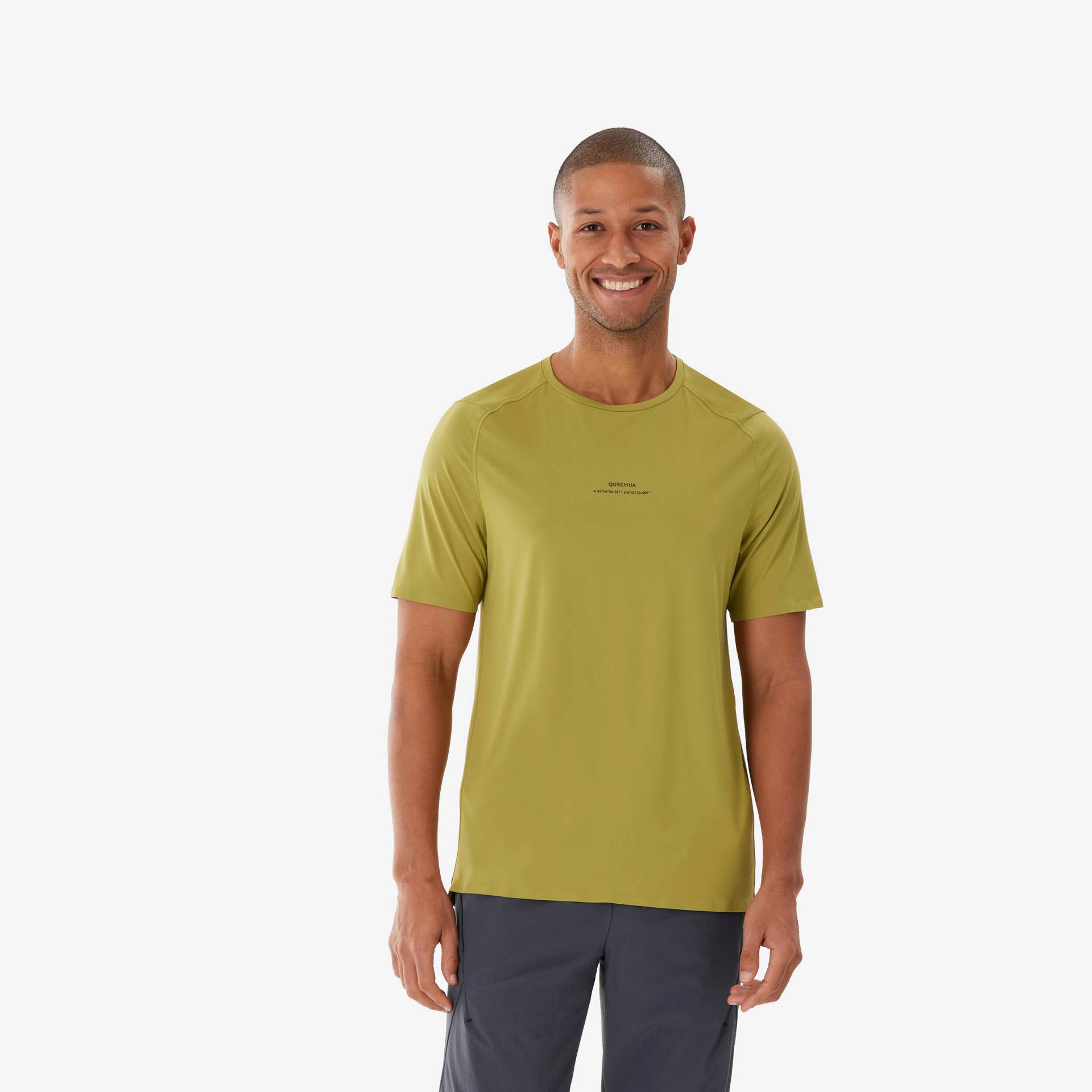 Wandershirt Herren kurzarm - MH500 khaki von QUECHUA