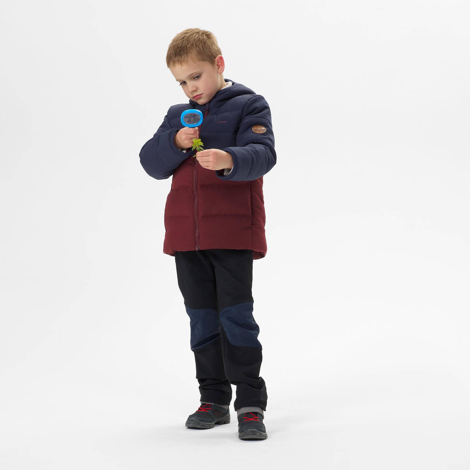 Wattierte Jacke Kinder Gr. 92–116 Wandern -  blau/bordeaux von QUECHUA