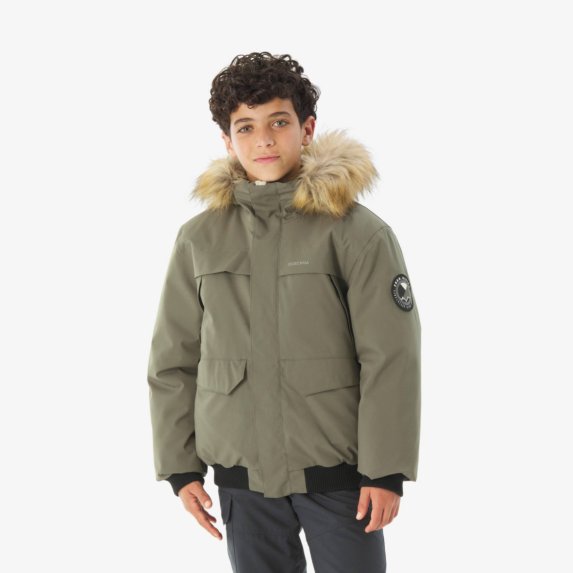 Winterjacke Blouson Kinder Gr. 122-170 warm wasserdicht - NH500 grün von QUECHUA